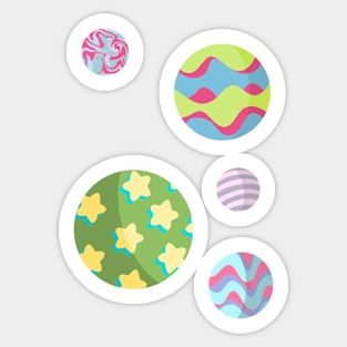 funky planet sticker pack Sticker